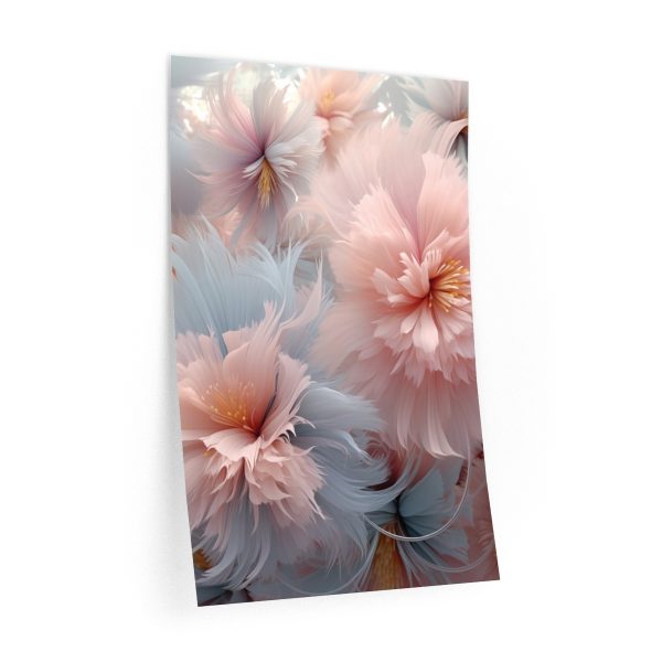 Powder Pink and Baby Blue Feathery Floral  - Wall Decals