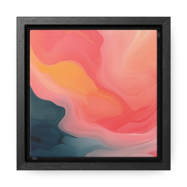 Aqueous Expression in Navy and Peachy Pastels 02 - Gallery Canvas Wraps, Square Frame - Image 6