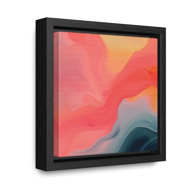 Aqueous Expression in Navy and Peachy Pastels 04 - Gallery Canvas Wraps, Square Frame - Image 7