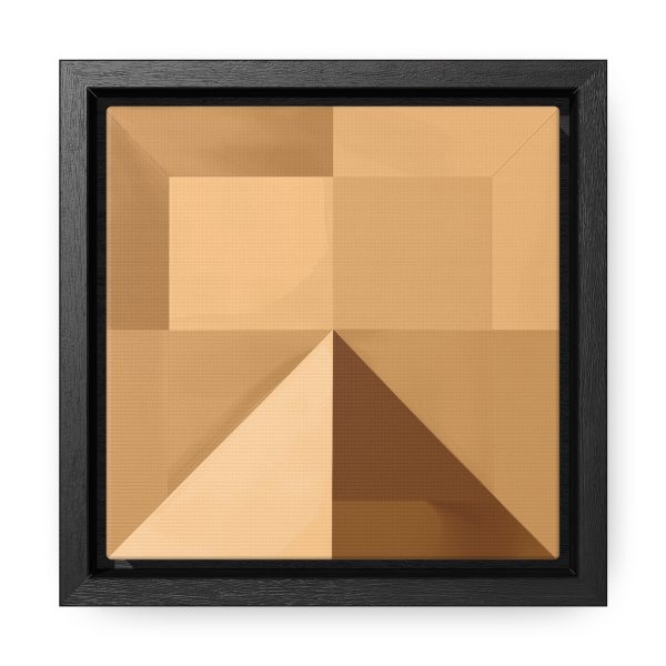 Soft Geometric Pyramid 01 in Honey Yellow Tone - Gallery Canvas Wraps, Square Frame - Image 6