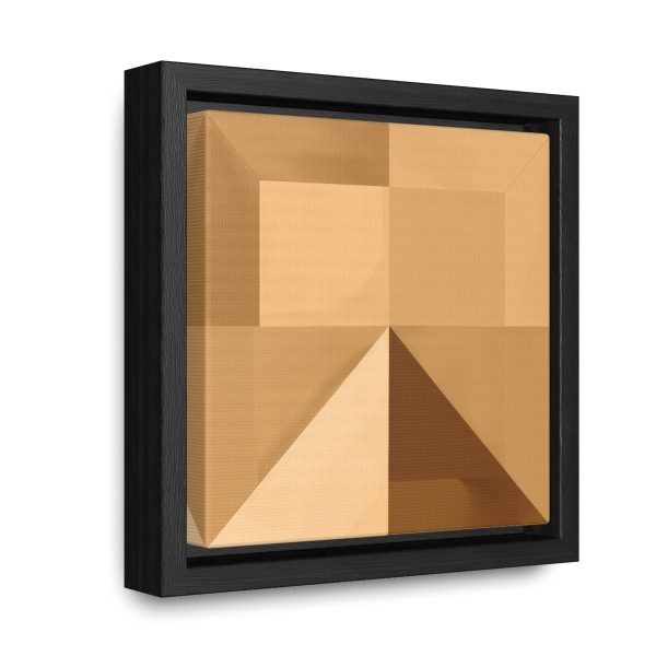 Soft Geometric Pyramid 01 in Honey Yellow Tone - Gallery Canvas Wraps, Square Frame - Image 7