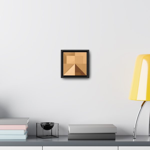 Soft Geometric Pyramid 01 in Honey Yellow Tone - Gallery Canvas Wraps, Square Frame - Image 9