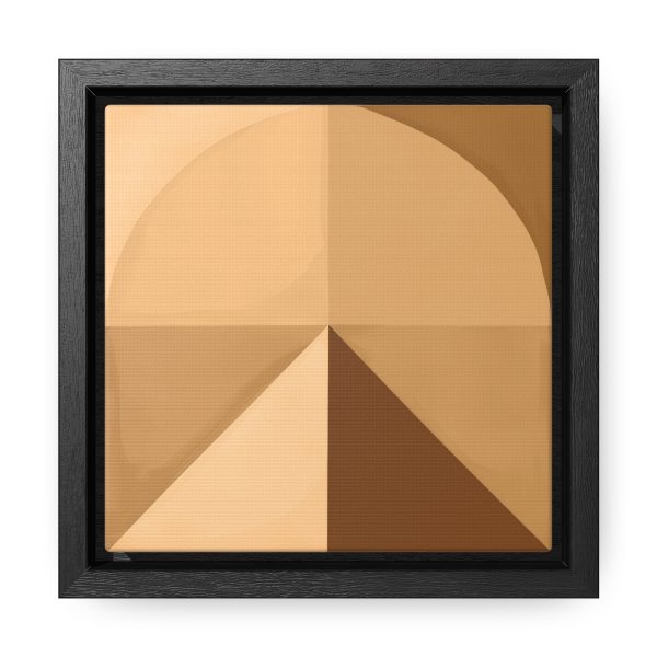 Soft Geometric Pyramid 02 in Honey Yellow Tone - Gallery Canvas Wraps, Square Frame - Image 6