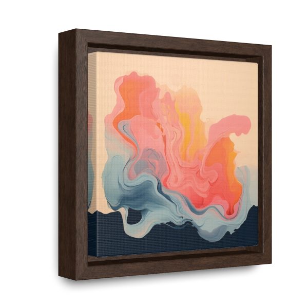 Aqueous Expression in Navy and Peachy Pastels 01 - Gallery Canvas Wraps, Square Frame - Image 12