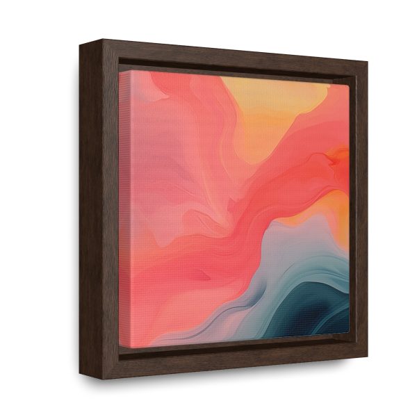 Aqueous Expression in Navy and Peachy Pastels 04 - Gallery Canvas Wraps, Square Frame - Image 12