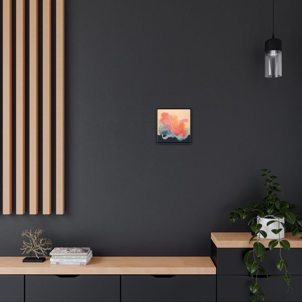 Aqueous Expression in Navy and Peachy Pastels 01 - Gallery Canvas Wraps, Square Frame - Image 20