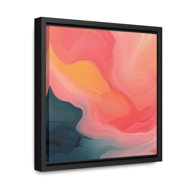 Aqueous Expression in Navy and Peachy Pastels 02 - Gallery Canvas Wraps, Square Frame - Image 17