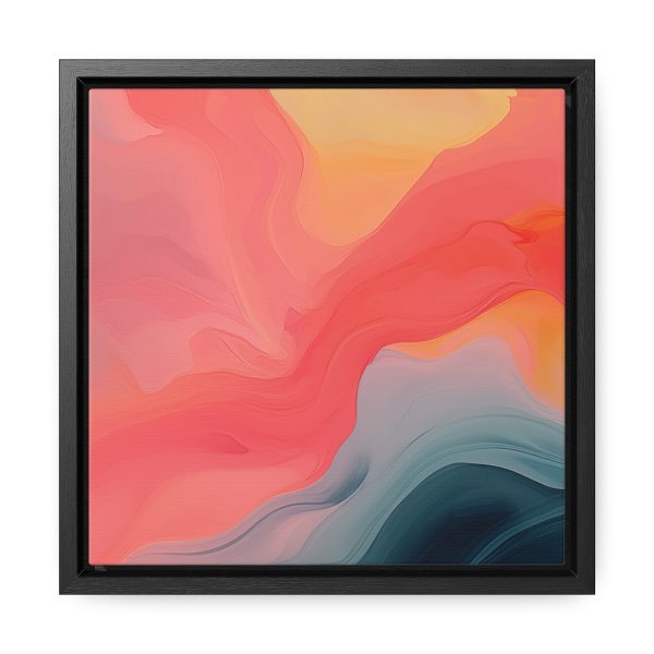 Aqueous Expression in Navy and Peachy Pastels 04 - Gallery Canvas Wraps, Square Frame - Image 16