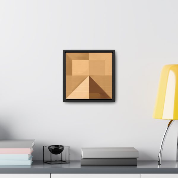 Soft Geometric Pyramid 01 in Honey Yellow Tone - Gallery Canvas Wraps, Square Frame - Image 19