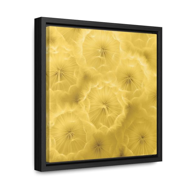 Dandelion Down Motif in Super Lemon Tone - Gallery Canvas Wraps, Square Frame - Image 17