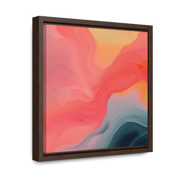 Aqueous Expression in Navy and Peachy Pastels 04 - Gallery Canvas Wraps, Square Frame - Image 22