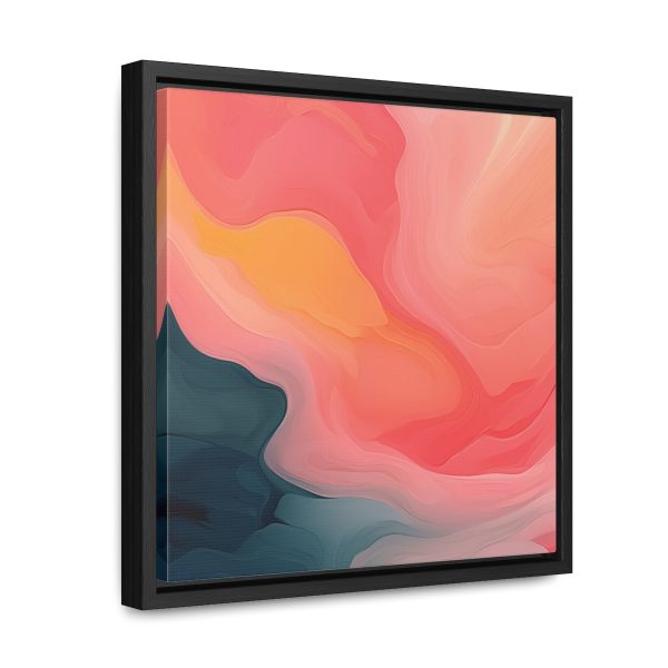 Aqueous Expression in Navy and Peachy Pastels 02 - Gallery Canvas Wraps, Square Frame - Image 27