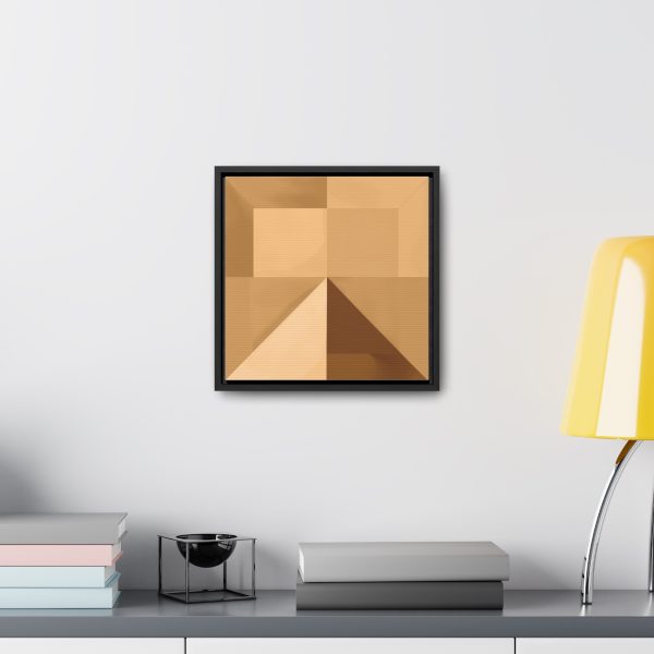 Soft Geometric Pyramid 01 in Honey Yellow Tone - Gallery Canvas Wraps, Square Frame - Image 29