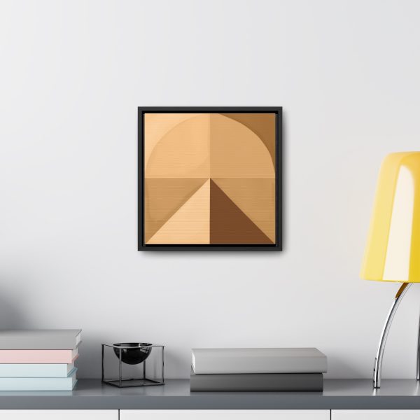 Soft Geometric Pyramid 02 in Honey Yellow Tone - Gallery Canvas Wraps, Square Frame - Image 29