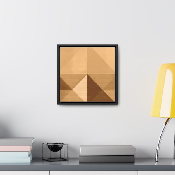 Soft Geometric Pyramid 03 in Honey Yellow Tone - Gallery Canvas Wraps, Square Frame - Image 29