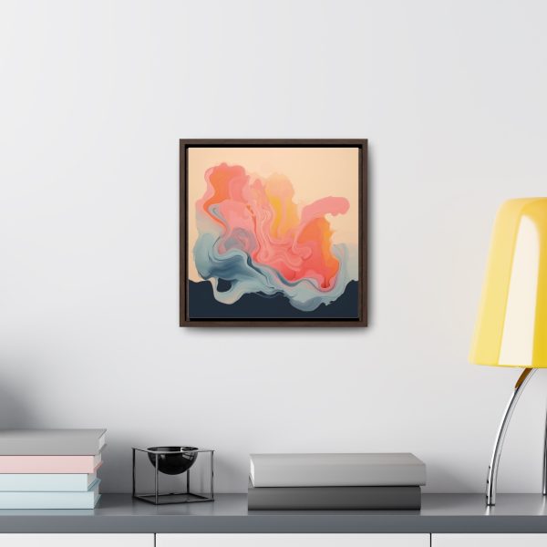 Aqueous Expression in Navy and Peachy Pastels 01 - Gallery Canvas Wraps, Square Frame - Image 34