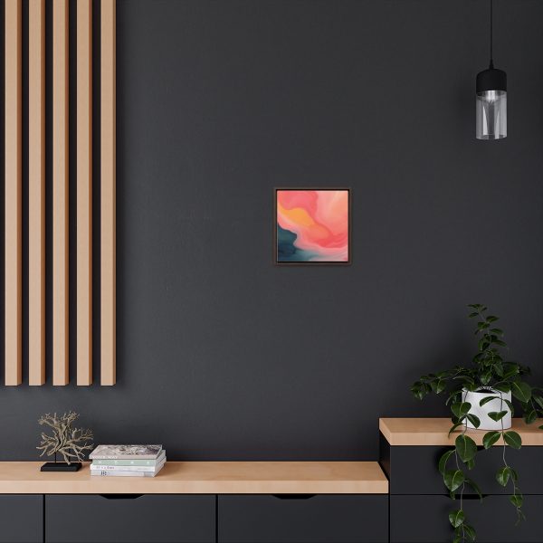 Aqueous Expression in Navy and Peachy Pastels 02 - Gallery Canvas Wraps, Square Frame - Image 35