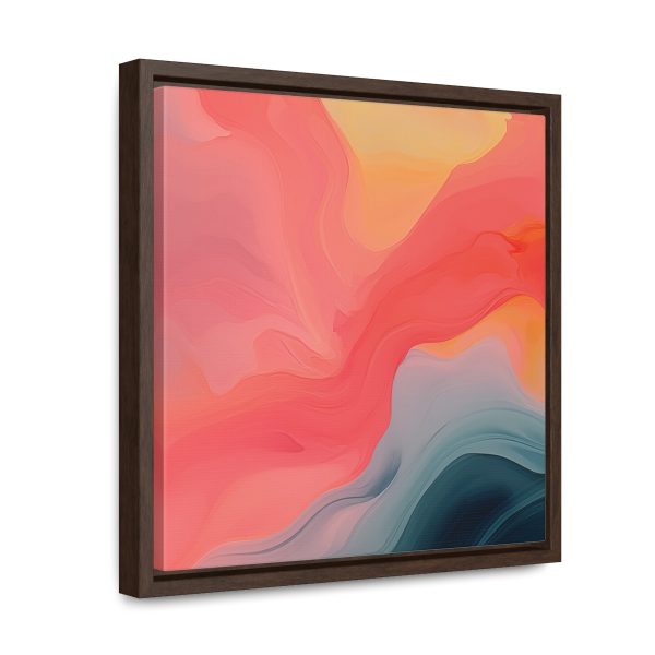 Aqueous Expression in Navy and Peachy Pastels 04 - Gallery Canvas Wraps, Square Frame - Image 32