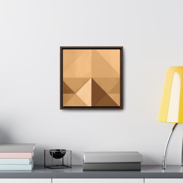 Soft Geometric Pyramid 03 in Honey Yellow Tone - Gallery Canvas Wraps, Square Frame - Image 34