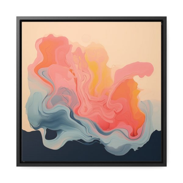 Aqueous Expression in Navy and Peachy Pastels 01 - Gallery Canvas Wraps, Square Frame - Image 36