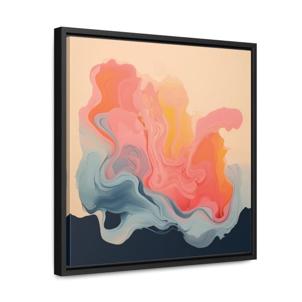 Aqueous Expression in Navy and Peachy Pastels 01 - Gallery Canvas Wraps, Square Frame - Image 37