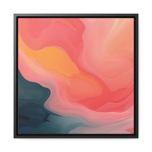 Aqueous Expression in Navy and Peachy Pastels 02 - Gallery Canvas Wraps, Square Frame - Image 36