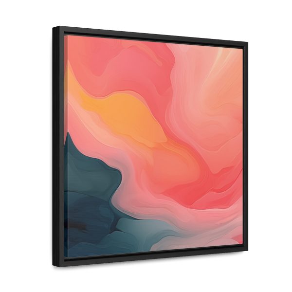 Aqueous Expression in Navy and Peachy Pastels 02 - Gallery Canvas Wraps, Square Frame - Image 37