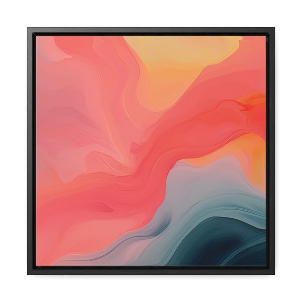 Aqueous Expression in Navy and Peachy Pastels 04 - Gallery Canvas Wraps, Square Frame - Image 36