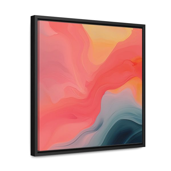 Aqueous Expression in Navy and Peachy Pastels 04 - Gallery Canvas Wraps, Square Frame - Image 37