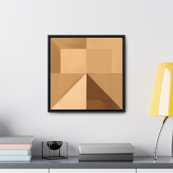 Soft Geometric Pyramid 01 in Honey Yellow Tone - Gallery Canvas Wraps, Square Frame - Image 39