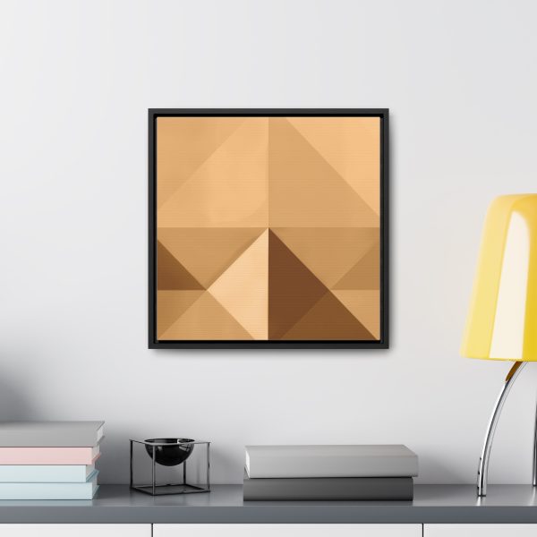 Soft Geometric Pyramid 03 in Honey Yellow Tone - Gallery Canvas Wraps, Square Frame - Image 39