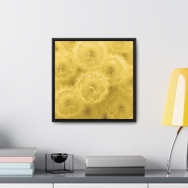 Dandelion Down Motif in Super Lemon Tone - Gallery Canvas Wraps, Square Frame - Image 39