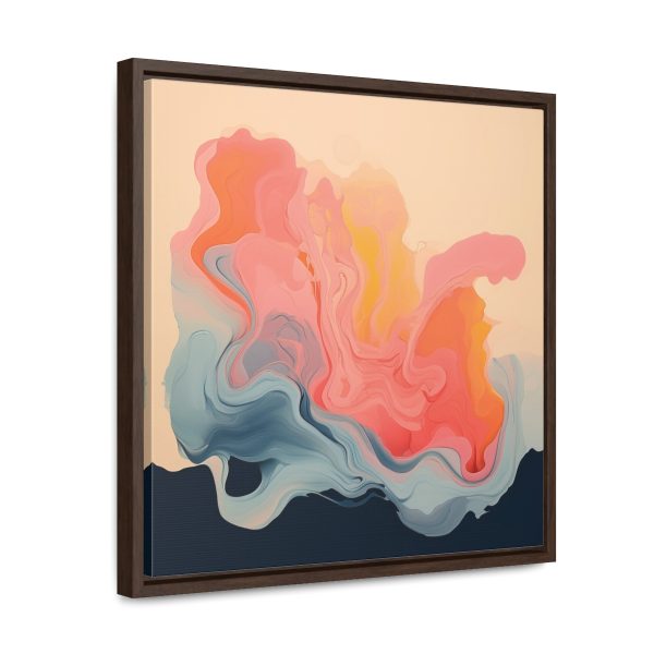 Aqueous Expression in Navy and Peachy Pastels 01 - Gallery Canvas Wraps, Square Frame - Image 42