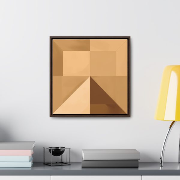 Soft Geometric Pyramid 01 in Honey Yellow Tone - Gallery Canvas Wraps, Square Frame - Image 44