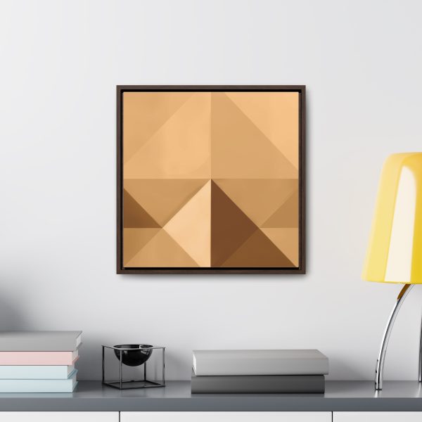 Soft Geometric Pyramid 03 in Honey Yellow Tone - Gallery Canvas Wraps, Square Frame - Image 44