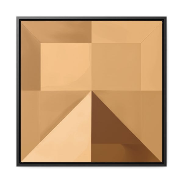 Soft Geometric Pyramid 01 in Honey Yellow Tone - Gallery Canvas Wraps, Square Frame - Image 46