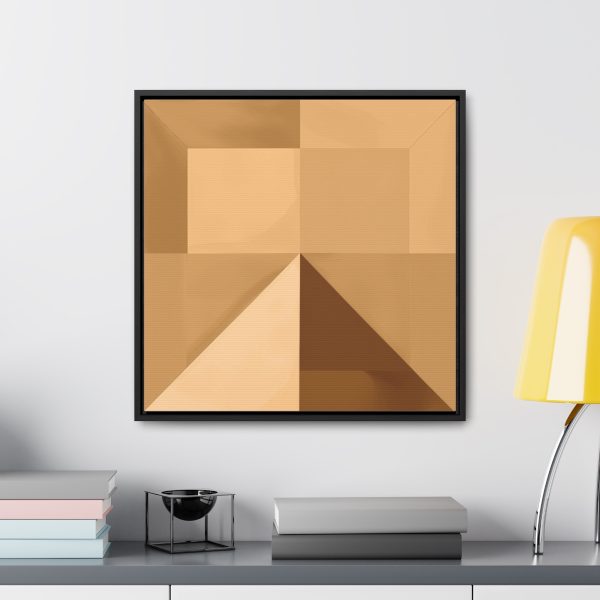 Soft Geometric Pyramid 01 in Honey Yellow Tone - Gallery Canvas Wraps, Square Frame - Image 49