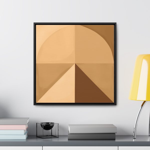 Soft Geometric Pyramid 02 in Honey Yellow Tone - Gallery Canvas Wraps, Square Frame - Image 49