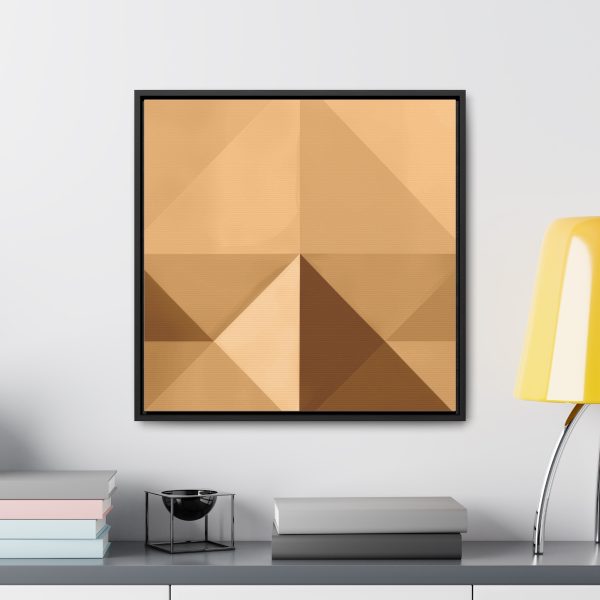 Soft Geometric Pyramid 03 in Honey Yellow Tone - Gallery Canvas Wraps, Square Frame - Image 49