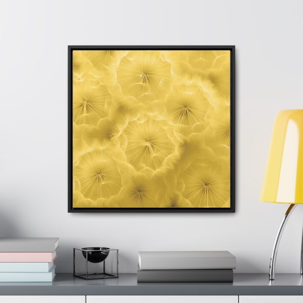 Dandelion Down Motif in Super Lemon Tone - Gallery Canvas Wraps, Square Frame - Image 49