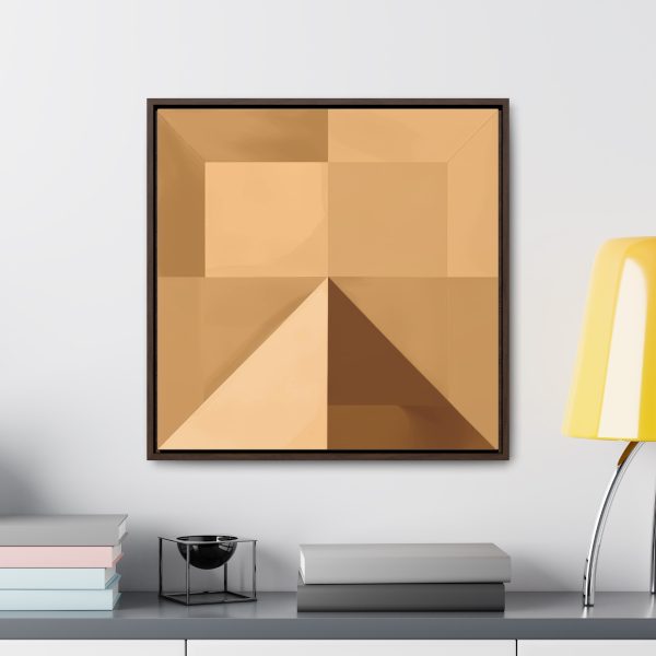 Soft Geometric Pyramid 01 in Honey Yellow Tone - Gallery Canvas Wraps, Square Frame - Image 54