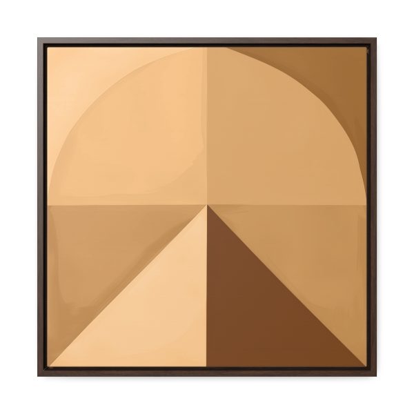 Soft Geometric Pyramid 02 in Honey Yellow Tone - Gallery Canvas Wraps, Square Frame - Image 51