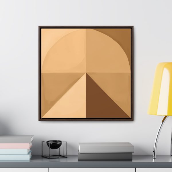 Soft Geometric Pyramid 02 in Honey Yellow Tone - Gallery Canvas Wraps, Square Frame - Image 54