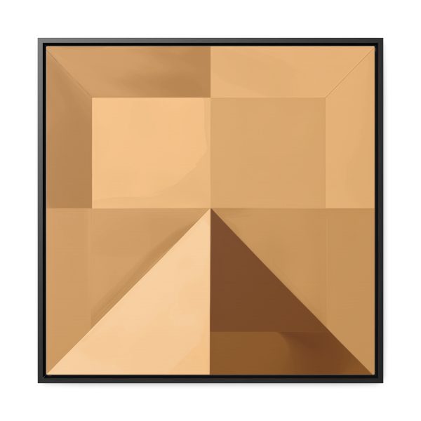 Soft Geometric Pyramid 01 in Honey Yellow Tone - Gallery Canvas Wraps, Square Frame - Image 56