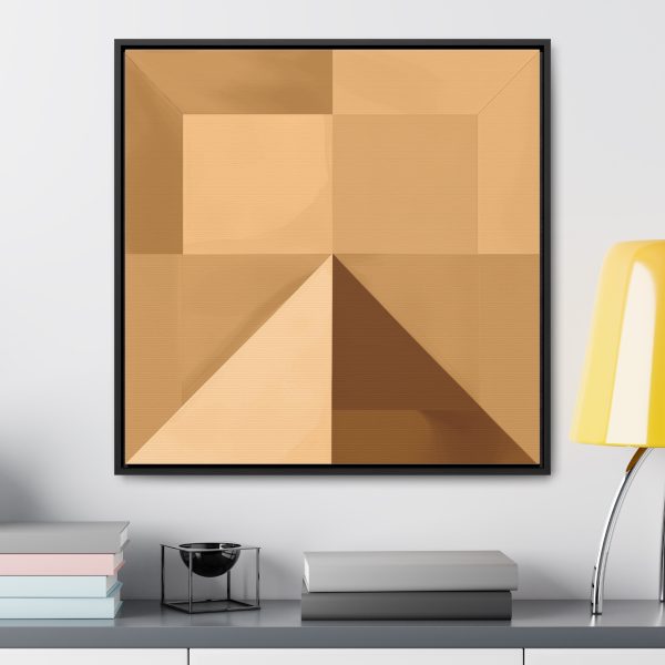 Soft Geometric Pyramid 01 in Honey Yellow Tone - Gallery Canvas Wraps, Square Frame - Image 59