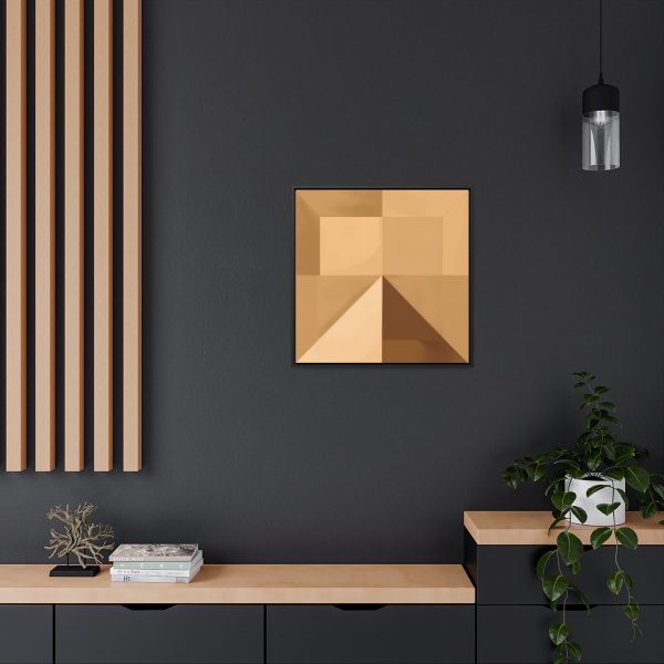 Soft Geometric Pyramid 01 in Honey Yellow Tone - Gallery Canvas Wraps, Square Frame - Image 60