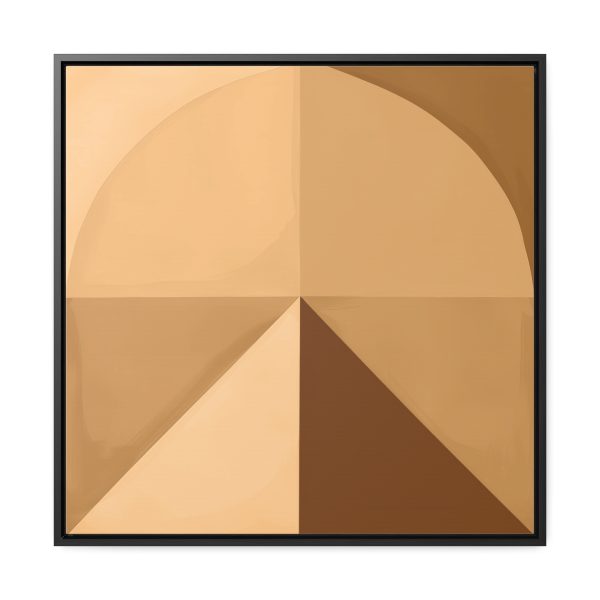 Soft Geometric Pyramid 02 in Honey Yellow Tone - Gallery Canvas Wraps, Square Frame - Image 56