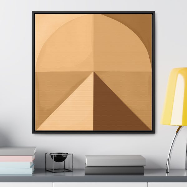 Soft Geometric Pyramid 02 in Honey Yellow Tone - Gallery Canvas Wraps, Square Frame - Image 59