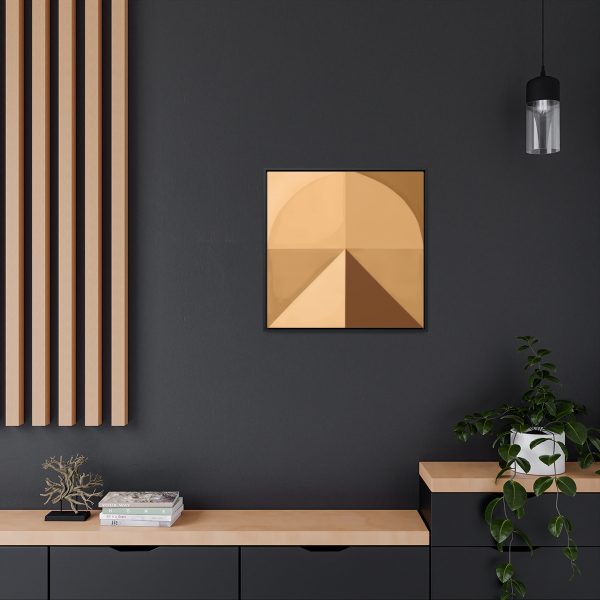 Soft Geometric Pyramid 02 in Honey Yellow Tone - Gallery Canvas Wraps, Square Frame - Image 60