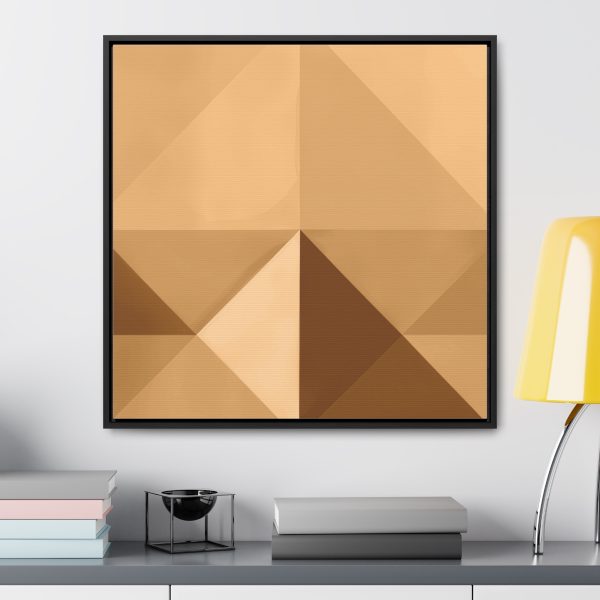 Soft Geometric Pyramid 03 in Honey Yellow Tone - Gallery Canvas Wraps, Square Frame - Image 59